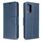 For Galaxy S20 Ultra Retro Lambskin Texture Pure Color Horizontal Flip PU Leather Case with Holder & Card Slots & Wallet & Lanyard(Blue) - 1