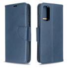 For Galaxy S20 Retro Lambskin Texture Pure Color Horizontal Flip PU Leather Case with Holder & Card Slots & Wallet & Lanyard(Blue) - 1
