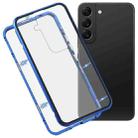 For Samsung Galaxy S22 5G HD Magnetic Metal Tempered Glass Phone Case(Blue) - 1