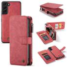 For Samsung Galaxy S22 5G CaseMe-007 Detachable Multifunctional Leather Phone Case(Red) - 1