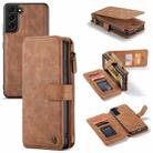 For Samsung Galaxy S22 5G CaseMe-007 Detachable Multifunctional Leather Phone Case(Brown) - 1