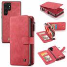 For Samsung Galaxy S22 Ultra 5G CaseMe-007 Detachable Multifunctional Leather Phone Case(Red) - 1