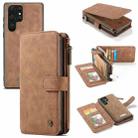 For Samsung Galaxy S22 Ultra 5G CaseMe-007 Detachable Multifunctional Leather Phone Case(Brown) - 1