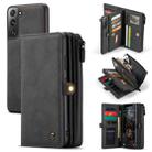 For Samsung Galaxy S22 5G CaseMe 018 Detachable Multi-functional Leather Phone Case(Black) - 1