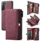 For Samsung Galaxy S22 5G CaseMe 018 Detachable Multi-functional Leather Phone Case(Red) - 1