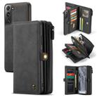 For Samsung Galaxy S22+ 5G CaseMe 018 Detachable Multi-functional Leather Phone Case(Black) - 1