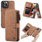 For iPhone 13 Pro Max CaseMe 007 Multifunctional Detachable Billfold Phone Leather Case (Brown) - 1