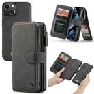 For iPhone 13 CaseMe 007 Multifunctional Detachable Billfold Phone Leather Case(Black) - 1