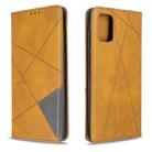 For Galaxy A71 Rhombus Texture Horizontal Flip Magnetic Leather Case with Holder & Card Slots(Yellow) - 1