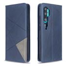 For Xiaomi CC9 Pro Rhombus Texture Horizontal Flip Magnetic Leather Case with Holder & Card Slots(Blue) - 1