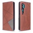 For Xiaomi CC9 Pro Rhombus Texture Horizontal Flip Magnetic Leather Case with Holder & Card Slots(Brown) - 1