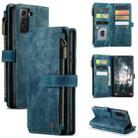 For Samsung Galaxy S22 5G CaseMe C30 Multifunctional Phone Leather Case with Holder & Card Slot & Wallet(Blue) - 1