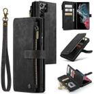 For Samsung Galaxy S22 Ultra 5G CaseMe C30 Multifunctional Phone Leather Case with Holder & Card Slot & Wallet(Black) - 1