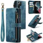 For Samsung Galaxy S22 Ultra 5G CaseMe C30 Multifunctional Phone Leather Case with Holder & Card Slot & Wallet(Blue) - 1