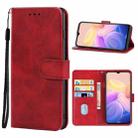 Leather Phone Case For vivo Y33s 5G(Red) - 1