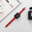 Genuine Leather Watch Band For Apple Watch Series 9&8&7 41mm / SE 3&SE 2&6&SE&5&4 40mm / 3&2&1 38mm(Red) - 1