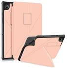 For Samsung Galaxy Tab A8 2021 Cloth Texture Multi-folding PU Leather Tablet Case(Rose Gold) - 1