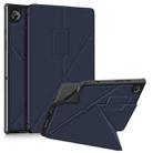 For Samsung Galaxy Tab A8 2021 Cloth Texture Multi-folding PU Leather Tablet Case(Dark Blue) - 1