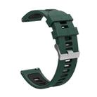 For Huawei Watch GT 3 42mm Two-color Silicone Watch Band(Dark Green Black) - 1