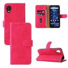 For Kyocera DIGNO BX2 Skin Feel Magnetic Buckle Leather Phone Case(Rose Red) - 1