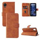 For Kyocera DIGNO BX2 Skin Feel Magnetic Buckle Leather Phone Case(Brown) - 1