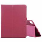 For iPad Pro 12.9 2022 / 2021 / 2020 / 2018 Litchi Texture Solid Color Leather Tablet Case(Rose Red) - 1