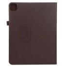 For iPad Pro 12.9 2022 / 2021 / 2020 / 2018 Litchi Texture Solid Color Leather Tablet Case(Brown) - 3