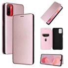 For Ulefone Note 12P Carbon Fiber Texture Horizontal Flip PU Phone Case(Pink) - 1