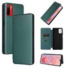 For Ulefone Note 12P Carbon Fiber Texture Horizontal Flip PU Phone Case(Green) - 1