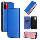 For Ulefone Note 12P Carbon Fiber Texture Horizontal Flip PU Phone Case(Blue) - 1