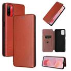 For Ulefone Note 12P Carbon Fiber Texture Horizontal Flip PU Phone Case(Brown) - 1