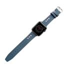 Genuine Leather Nylon Watch Band For Apple Watch Series 8&7 41mm / SE 2&6&SE&5&4 40mm / 3&2&1 38mm(Blue) - 1