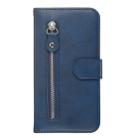 For Galaxy A20s Fashion Calf Texture Zipper Horizontal Flip PU Leather Case, with Holder & Card Slots & Wallet(Blue) - 2
