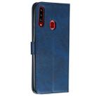 For Galaxy A20s Fashion Calf Texture Zipper Horizontal Flip PU Leather Case, with Holder & Card Slots & Wallet(Blue) - 3