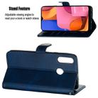For Galaxy A20s Fashion Calf Texture Zipper Horizontal Flip PU Leather Case, with Holder & Card Slots & Wallet(Blue) - 4