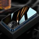 For iPhone 13 mini SULADA Metal Frame + Nano Glass + TPU Phone Case (Dark Blue) - 1