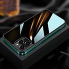 For iPhone 13 Pro Max SULADA Metal Frame + Nano Glass + TPU Phone Case (Dark Night Green) - 1