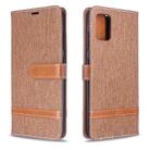 For Galaxy A51 Color Matching Denim Texture Horizontal Flip PU Leather Case with Holder & Card Slots & Wallet & Lanyard(Brown) - 1
