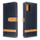 For Galaxy A71 Color Matching Denim Texture Horizontal Flip PU Leather Case with Holder & Card Slots & Wallet & Lanyard(Black) - 1