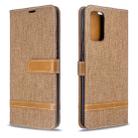 For Galaxy S20 Ultra Color Matching Denim Texture Horizontal Flip PU Leather Case with Holder & Card Slots & Wallet & Lanyard(Brown) - 1