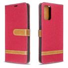 For Galaxy S20 Ultra Color Matching Denim Texture Horizontal Flip PU Leather Case with Holder & Card Slots & Wallet & Lanyard(Red) - 1