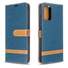 For Galaxy S20 Ultra Color Matching Denim Texture Horizontal Flip PU Leather Case with Holder & Card Slots & Wallet & Lanyard(Dark Blue) - 1