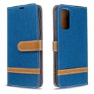 For Galaxy S20 Color Matching Denim Texture Horizontal Flip PU Leather Case with Holder & Card Slots & Wallet & Lanyard(Blue) - 1