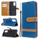 For Galaxy S20 Color Matching Denim Texture Horizontal Flip PU Leather Case with Holder & Card Slots & Wallet & Lanyard(Blue) - 6