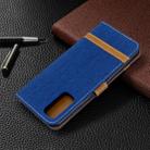 For Galaxy S20 Color Matching Denim Texture Horizontal Flip PU Leather Case with Holder & Card Slots & Wallet & Lanyard(Blue) - 8