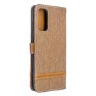 For Galaxy S20 Color Matching Denim Texture Horizontal Flip PU Leather Case with Holder & Card Slots & Wallet & Lanyard(Brown) - 3