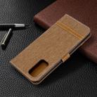 For Galaxy S20 Color Matching Denim Texture Horizontal Flip PU Leather Case with Holder & Card Slots & Wallet & Lanyard(Brown) - 8