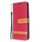 For Galaxy S20 Color Matching Denim Texture Horizontal Flip PU Leather Case with Holder & Card Slots & Wallet & Lanyard(Red) - 2