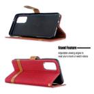 For Galaxy S20 Color Matching Denim Texture Horizontal Flip PU Leather Case with Holder & Card Slots & Wallet & Lanyard(Red) - 4