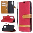 For Galaxy S20 Color Matching Denim Texture Horizontal Flip PU Leather Case with Holder & Card Slots & Wallet & Lanyard(Red) - 6